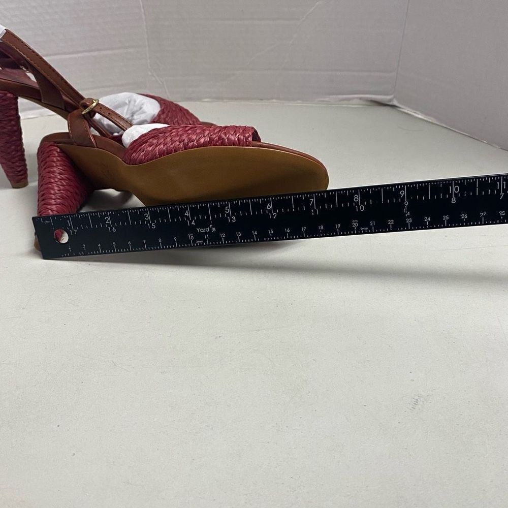 JOIE‎ Calan Women’s Open Toe Raffia Cone Shaped Heels Russet Brown Size 6.5 NEW - Picture 8 of 12